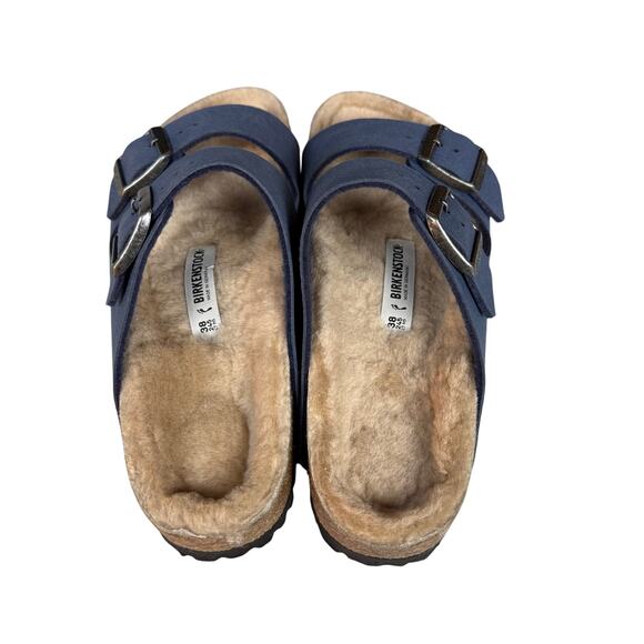 BIRKENSTOCK Women's Arizona Shearling in Elemental Blue They Were Too Small - Picture 7 of 10
